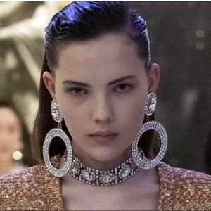 Swarovski Crystal Hoop Earrings Pierced